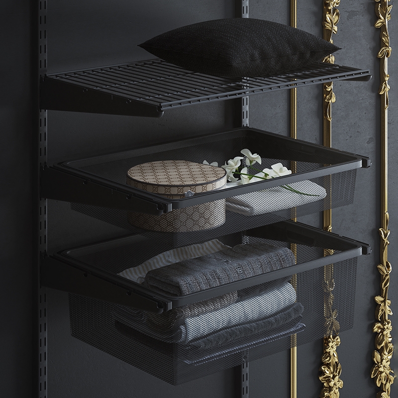 Корзина мелкосетчатая , 555x410x85 мм, чёрный LJPS0397 Public Steel Россия  - Вид №1