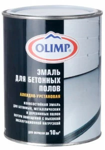 Эмаль Олимп для бетонных полов 0,9л белая "БАЗА A"