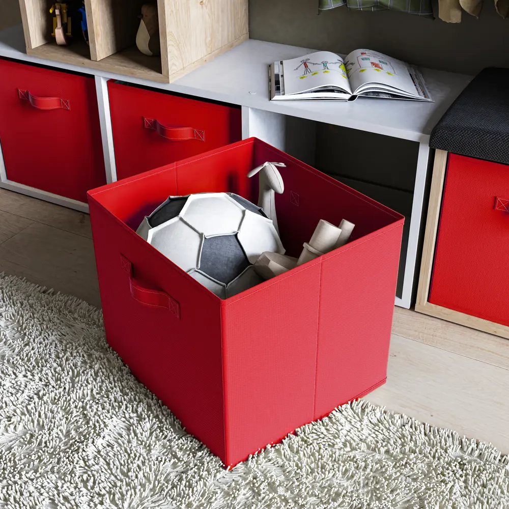 Короб Spaceo KUB Carmen 31x31x31 см 29.7 л полиэстер цвет красный STLM-2096143