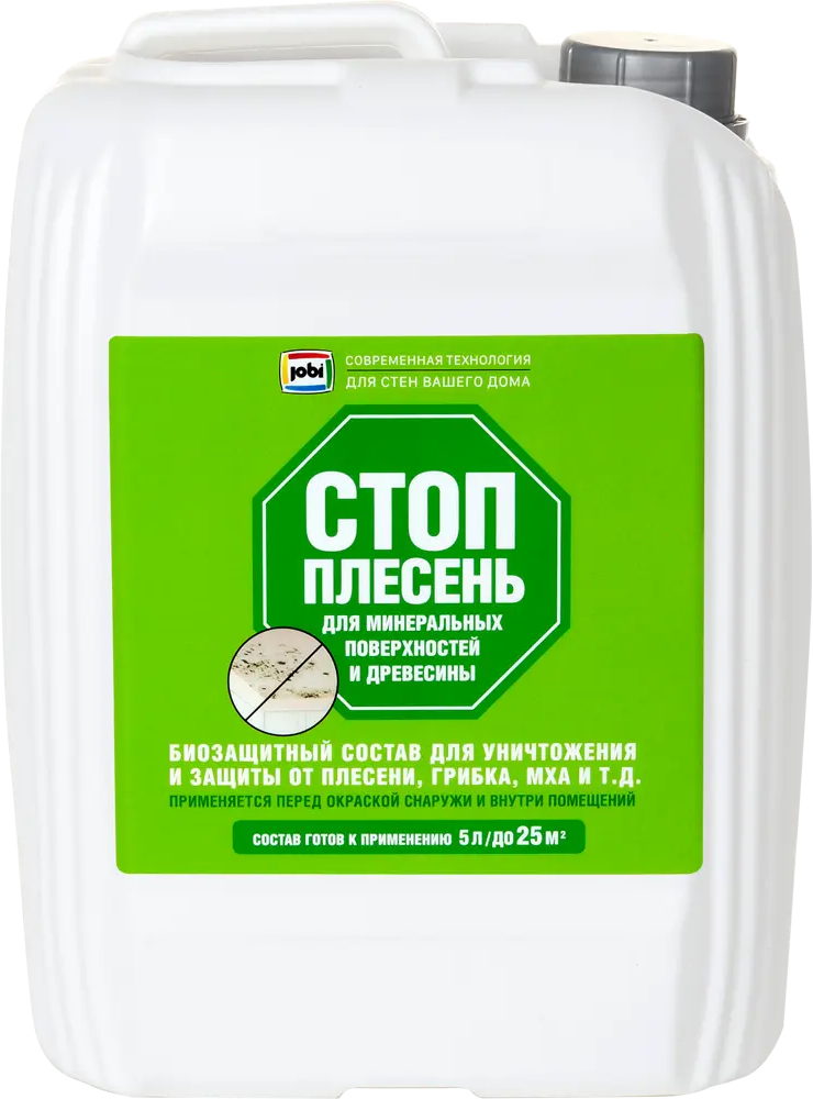 Jobi «Стоп-Плесень» — биозащитная пропитка для дерева и минеральных поверхностей 5 л 82277852