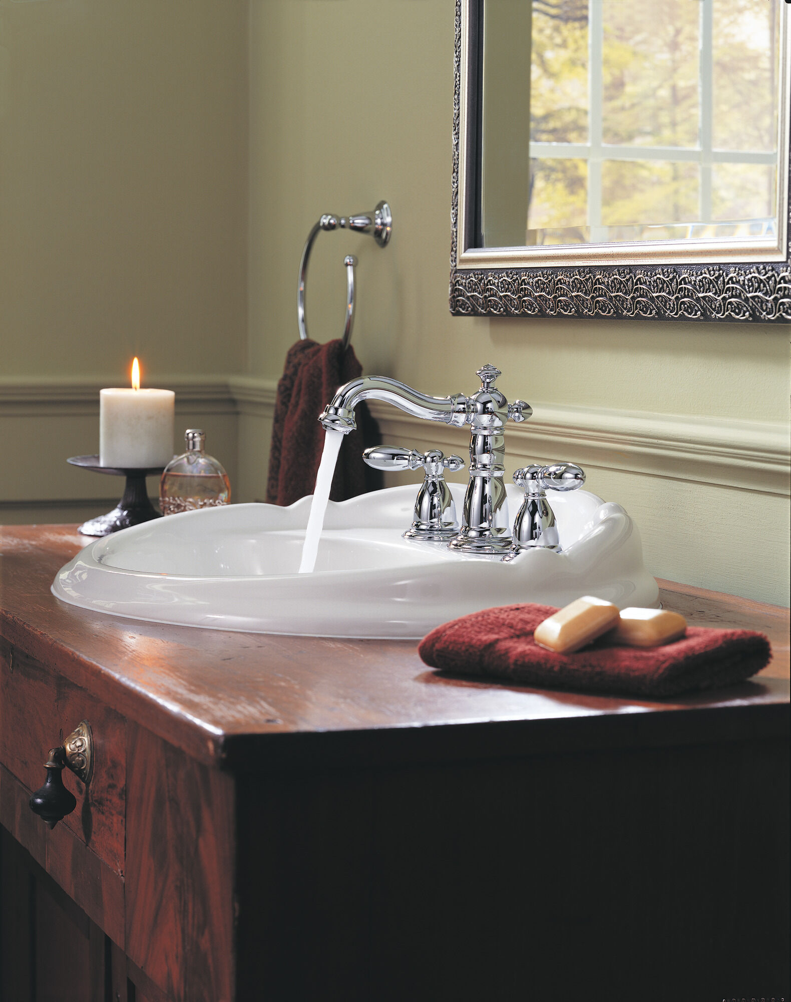 3555-PTMPU-DST Смеситель для ванной комнаты с двумя ручками Delta Faucet Victorian Выдержанный оловянный - Вид №1