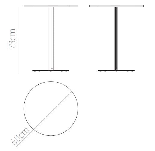 Круглый стальной стол с порошковым покрытием BABEL D ARCH-00121622 - Вид №3