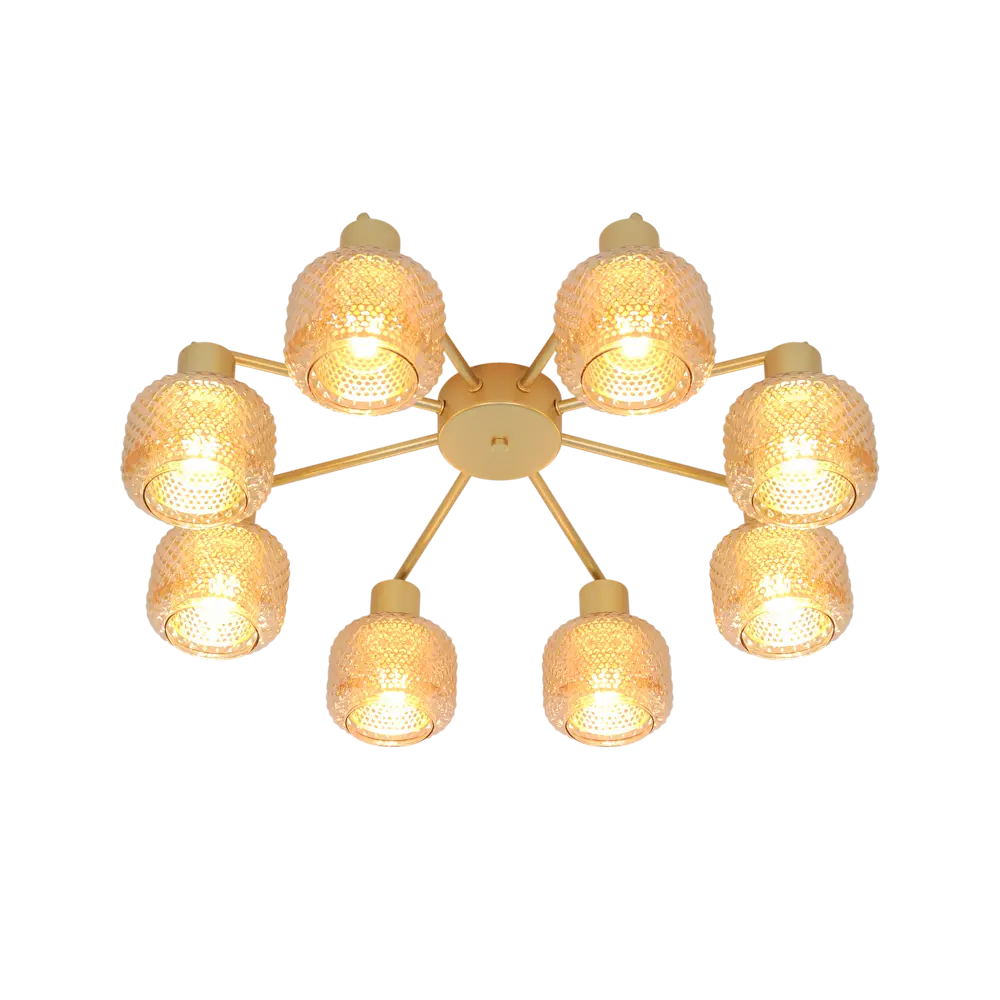 Люстра потолочная Edesa 8 ламп 35 м² цвет золотой KREAFORTA STLM-2152056