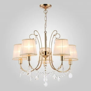Подвесная люстра Eurosvet Emiliana 10087/5 золото/прозрачный хрусталь Strotskis EUROSVET EMILIANA 187336 Белый