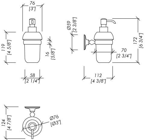 Керамический и латунный настенный дозатор мыла Devon&Devon Old Navy ARCH-00144938 - Вид №1