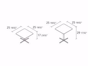 Квадратный стол со спицами
