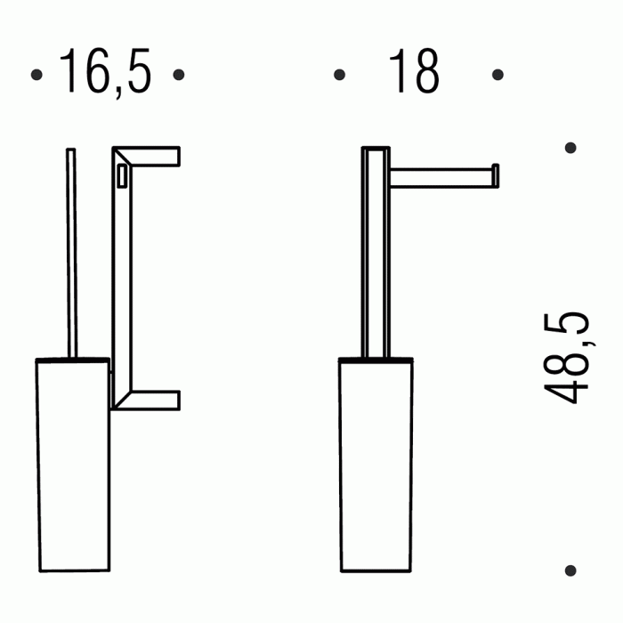 B9123 DX Настенная штанга (ёршик, держатель ТБ) COLOMBO UNITS Colombo Design - Вид №1