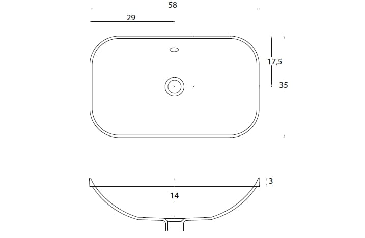 Керамическая раковина с утопленным верхом Gaia Mobili Complements ARCH-00033529 - Вид №2