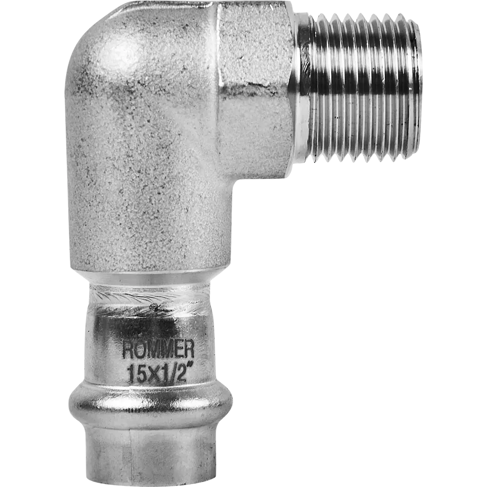 Угол переходной Rommer 1/2"x15 мм ВПр-НР нержавеющая сталь STLM-2191385 - Вид №1