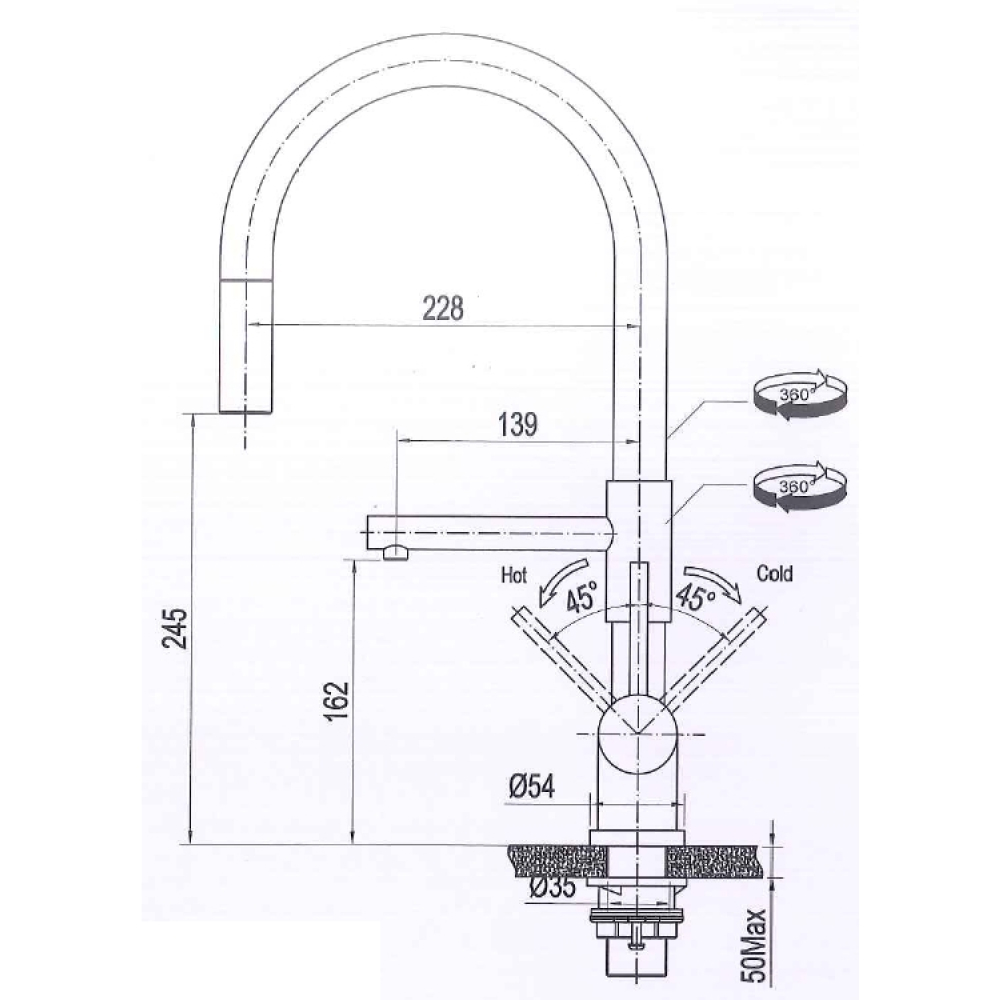 Кухонные смесители Eco Venice SSN-1069-SS SEAMAN - Вид №2