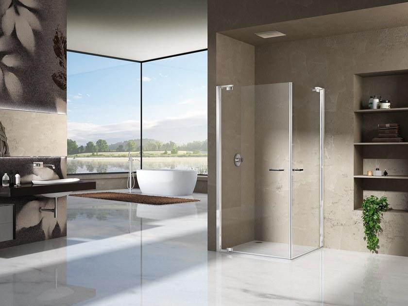 Duka Угловая душевая кабина с поворотной дверцей Quadra – con profili verticali e orizzontali sun-id-1432865 - Вид №3