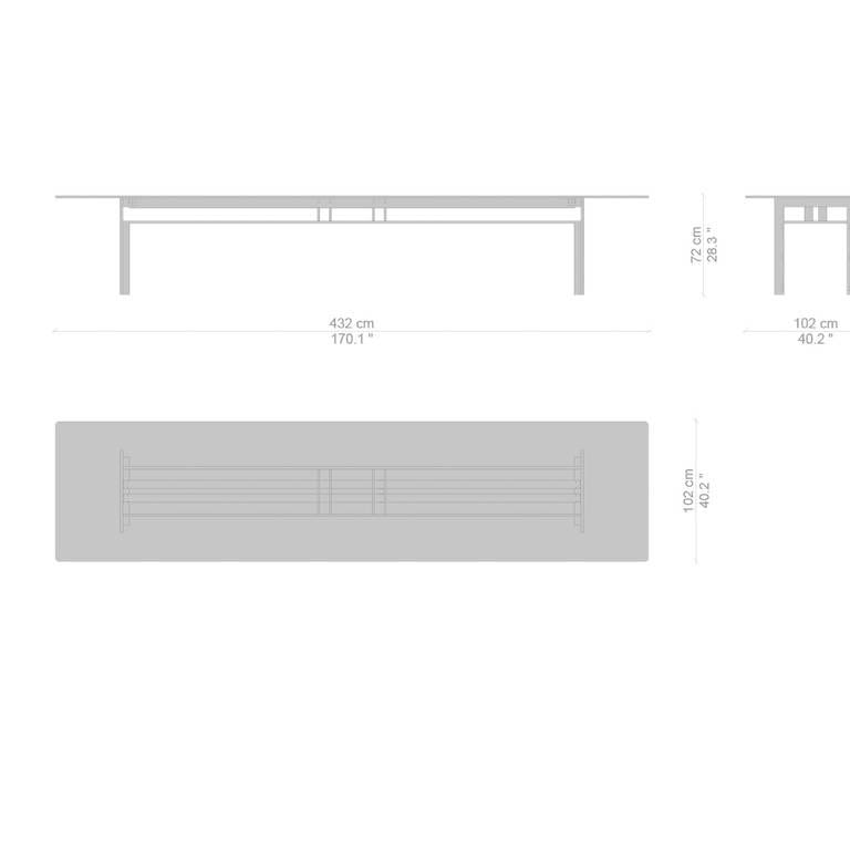 Прямоугольный стол из металла и стекла CASSINA дож ARCH-00080481 - Вид №8