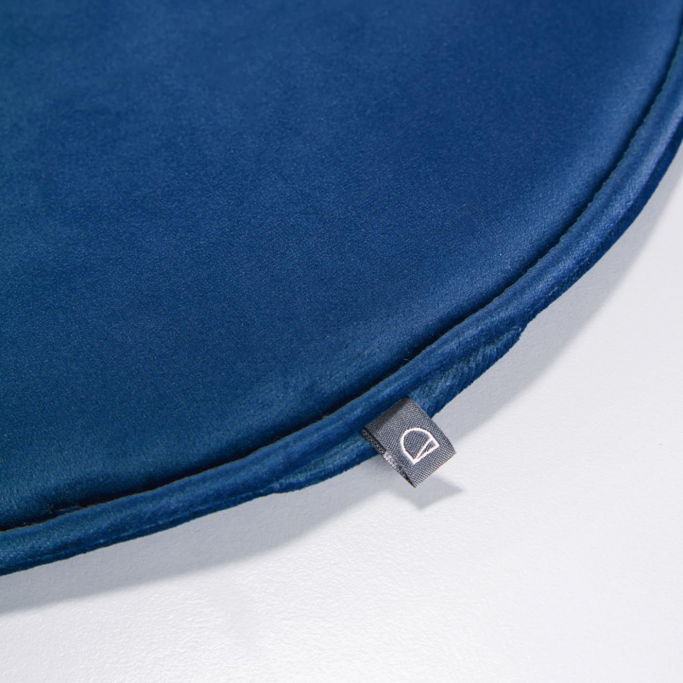 095797 Круглая бархатная подушка на стул синяя 35 см La Forma Rimca  - Вид №1