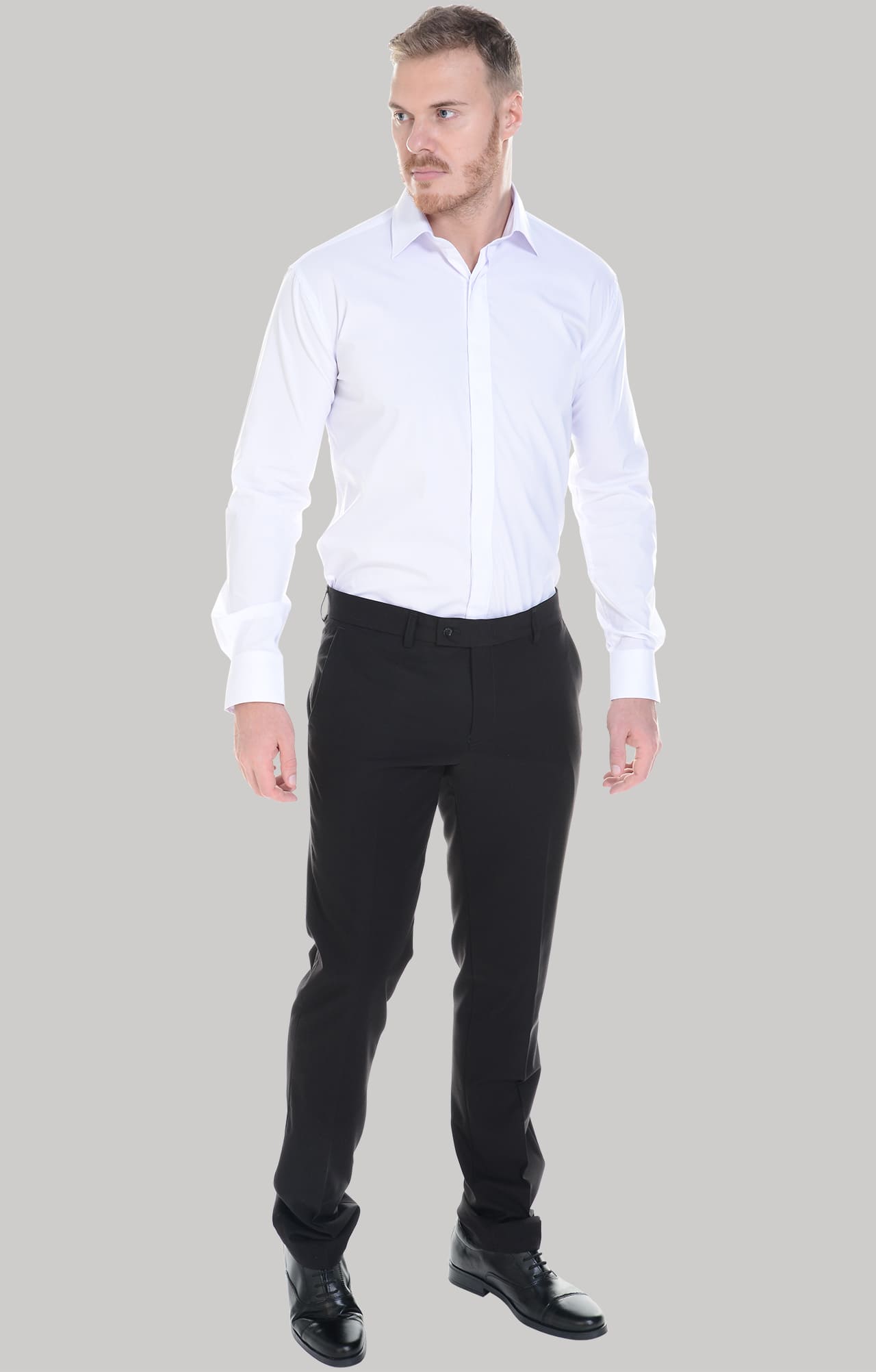 62461 Рубашка мужская  white El-Risto  Корпоративная одежда  размер 39/176-182  - Вид №29