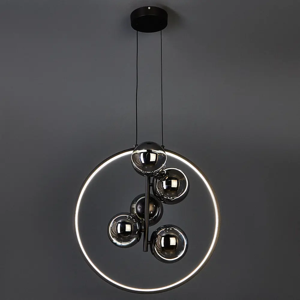 Люстра SCHAFFNER Letto с LED-кольцом и регулировкой высоты 89353897 STLM-0933396 - Вид №5