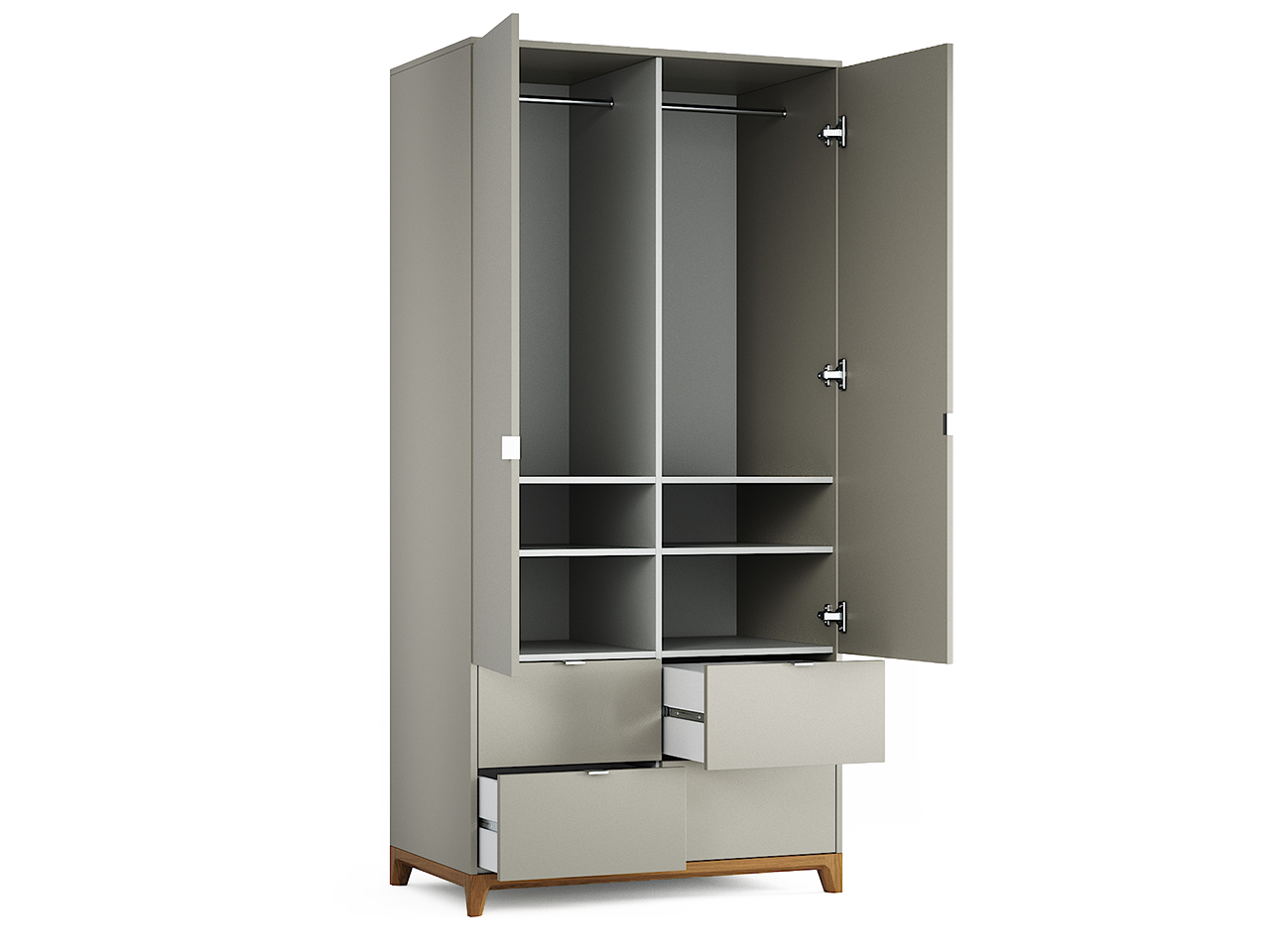 Шкаф распашной двухдверный бирюзовый Case №4 THE IDEA  210413 Синий  - Вид №2