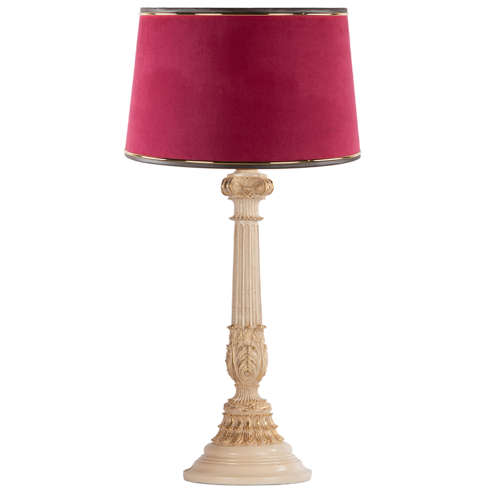 32022,34057 Настольная лампа Колонна Испанская Айвори Тюссо Амарант BOGACHO 4627138210987, 4627138151082