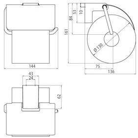 Emco Bad Держатель металлического рулона с крышкой Mundo 3300 001 00 - Вид №3