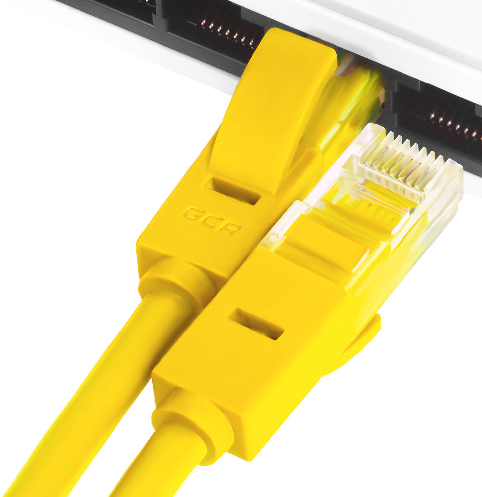 GCR-LNC02-30.0m патч-корд прямой 30.0m, utp кат.5e, желтый, позолоченные контакты, 24 awg, литой, ethernet high speed 1 гбит/с, rj45, t568b Greenconnect Santreyd  - Вид №2
