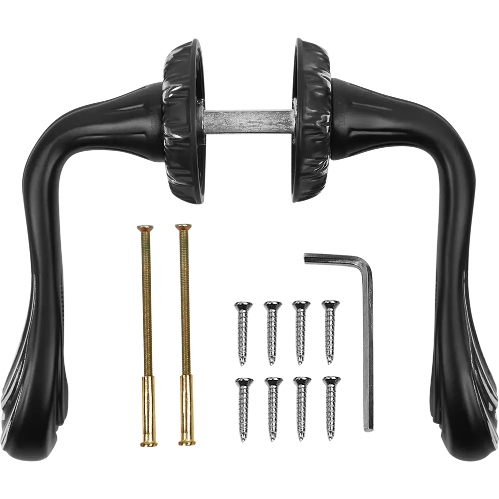 Ручка дверная на розетке Reinz Фабриано, цвет черный хром RENZ STLM-2139025 - Вид №1