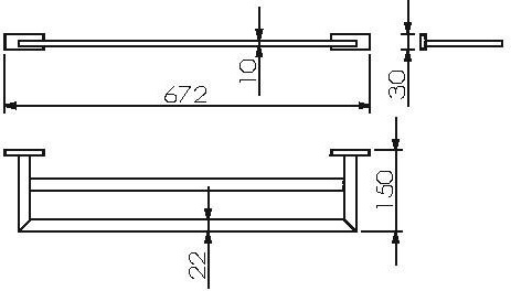 11902A Полотенцедержатель подвесной цвет хром LANGBERGER ALSTER - Вид №2