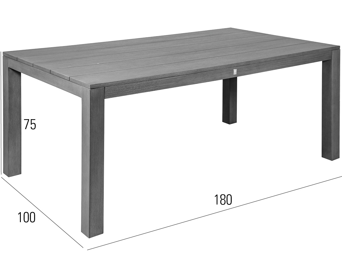 72.00.0705 La Villa Postleg стол 180 x 100 серый камень Mbm  - Вид №2