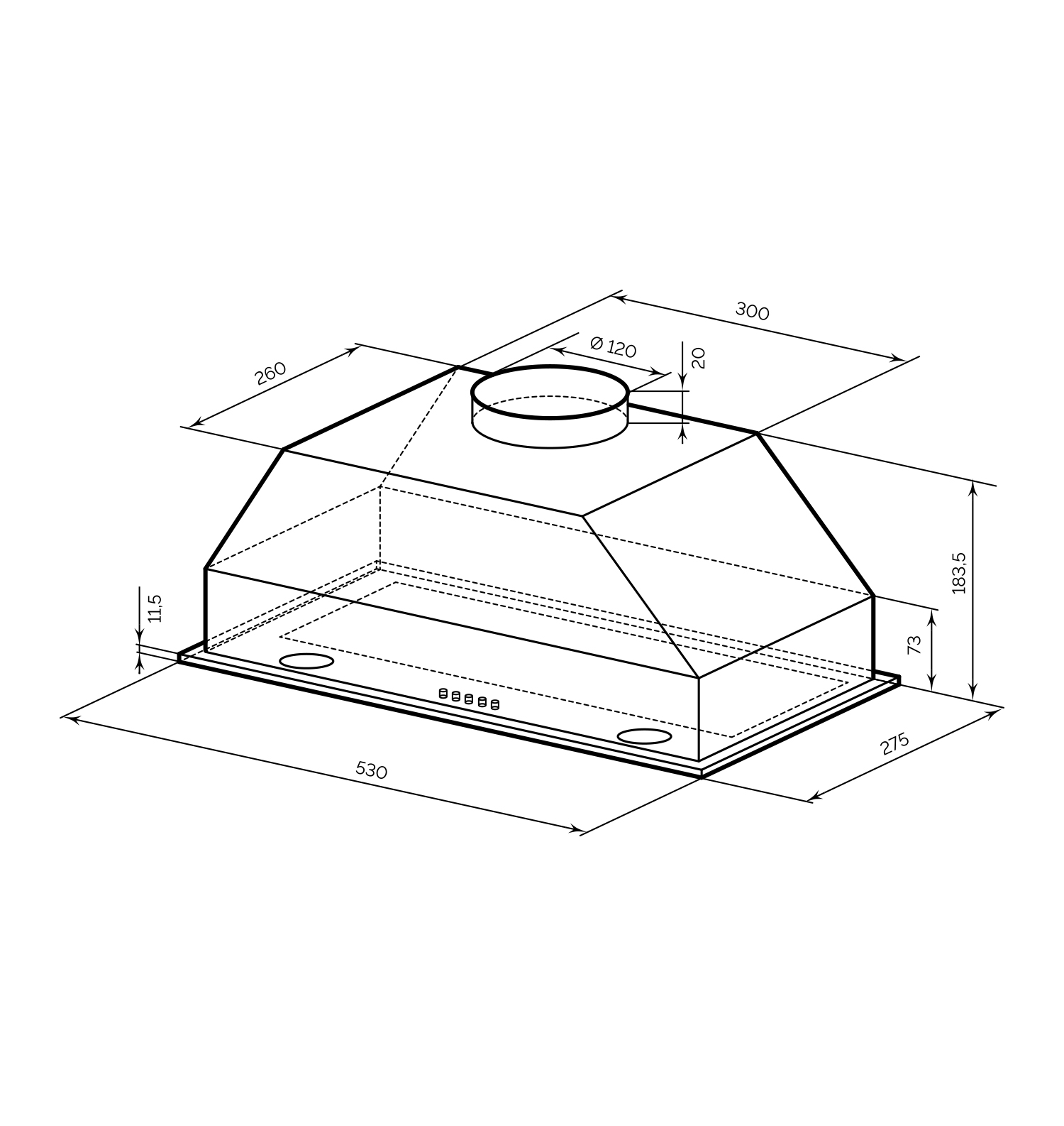 9919442 Вытяжка полновстраиваемая LEX GHOST G 600 черный STDN-0059453 - Вид №6