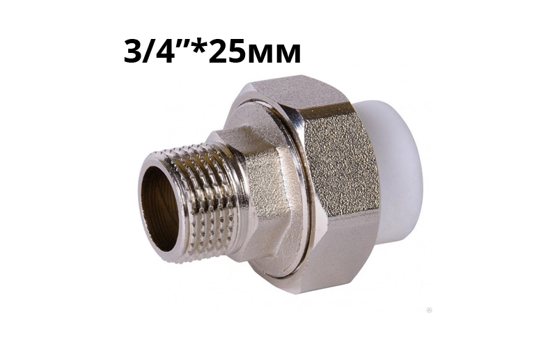 290512 Фитинг переходной с внешней резьбы 3/4" на 25мм PPR LAB.Space 