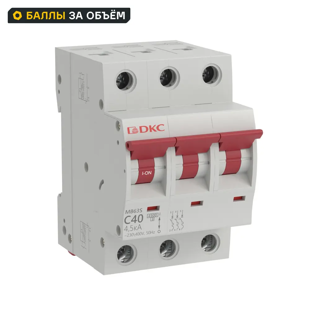 Автоматический выключатель DKC Yon 3P C40 А 4.5 кА 89439428 STLM-2127233 