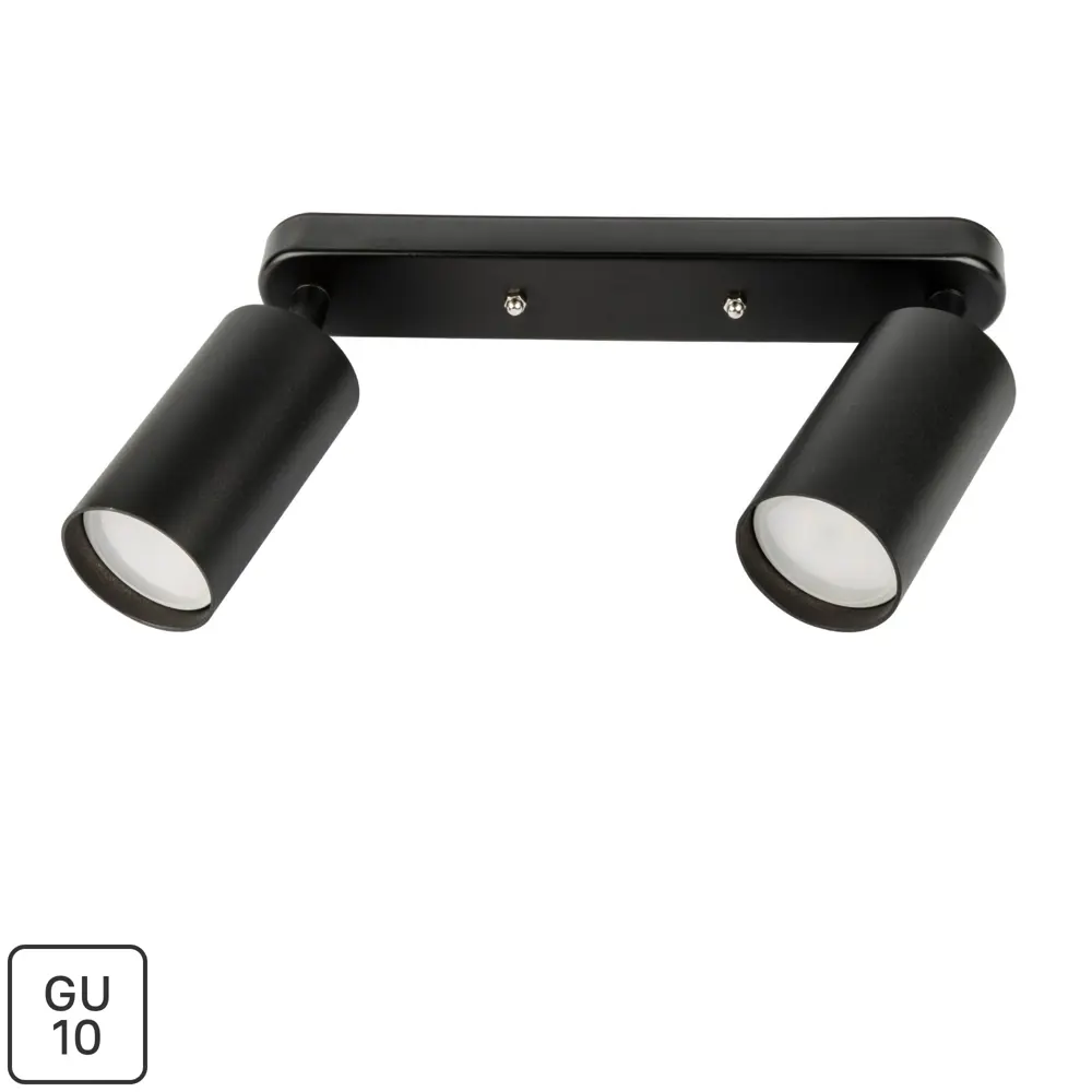 Спот поворотный накладной S620 IP20 2 лампы GU10 5 м² цвет черный Santreyd STLM-2159111