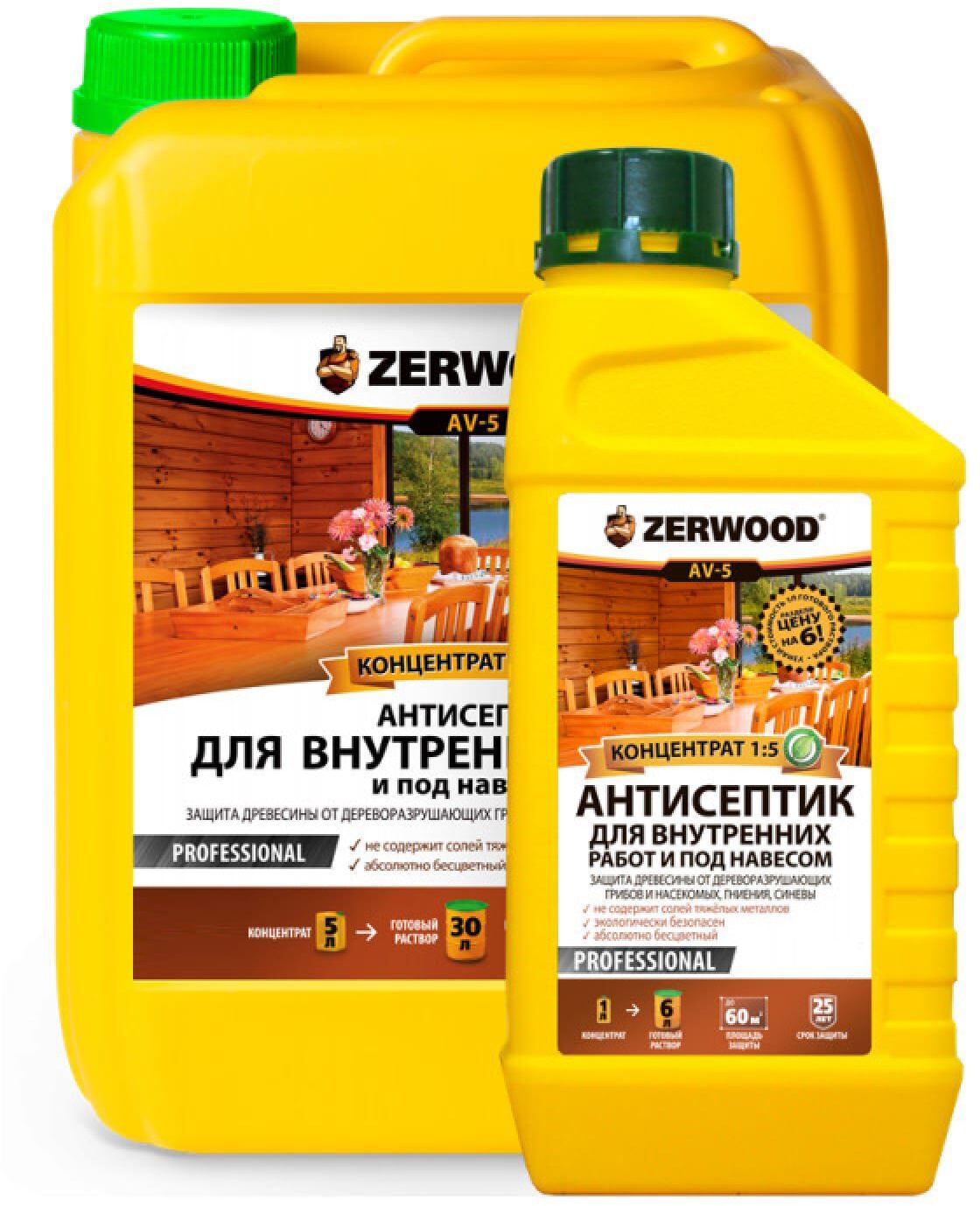 90336732 Антисептик для внутренних работ AV-5 STLM-0189915 ZERWOOD