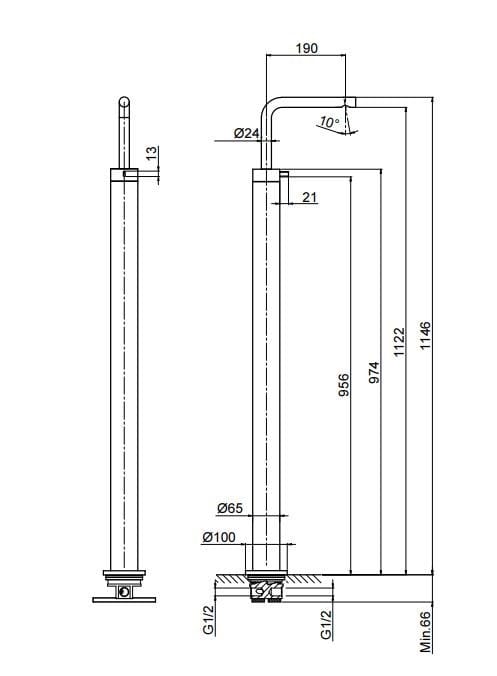 Смеситель для раковины с одним отверстием ABOUTWATER AF/21 ARCH-00014650 - Вид №1