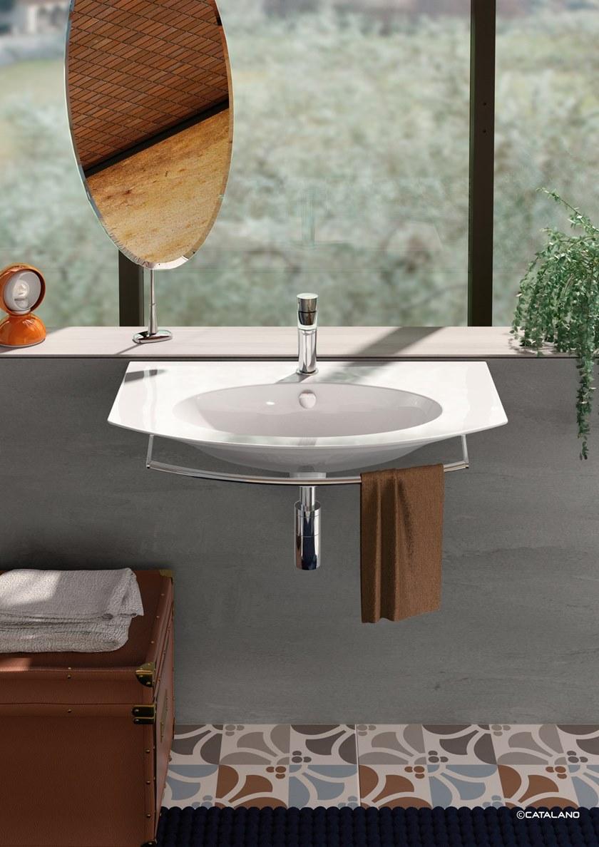 Подвесная раковина настенная овальная CERAMICA CATALANO Velis белая sun-id-1486485 - Вид №2