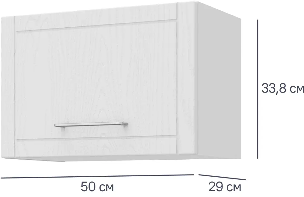 Навесной шкаф Delinia Агидель для кухни над вытяжкой белый 86844273