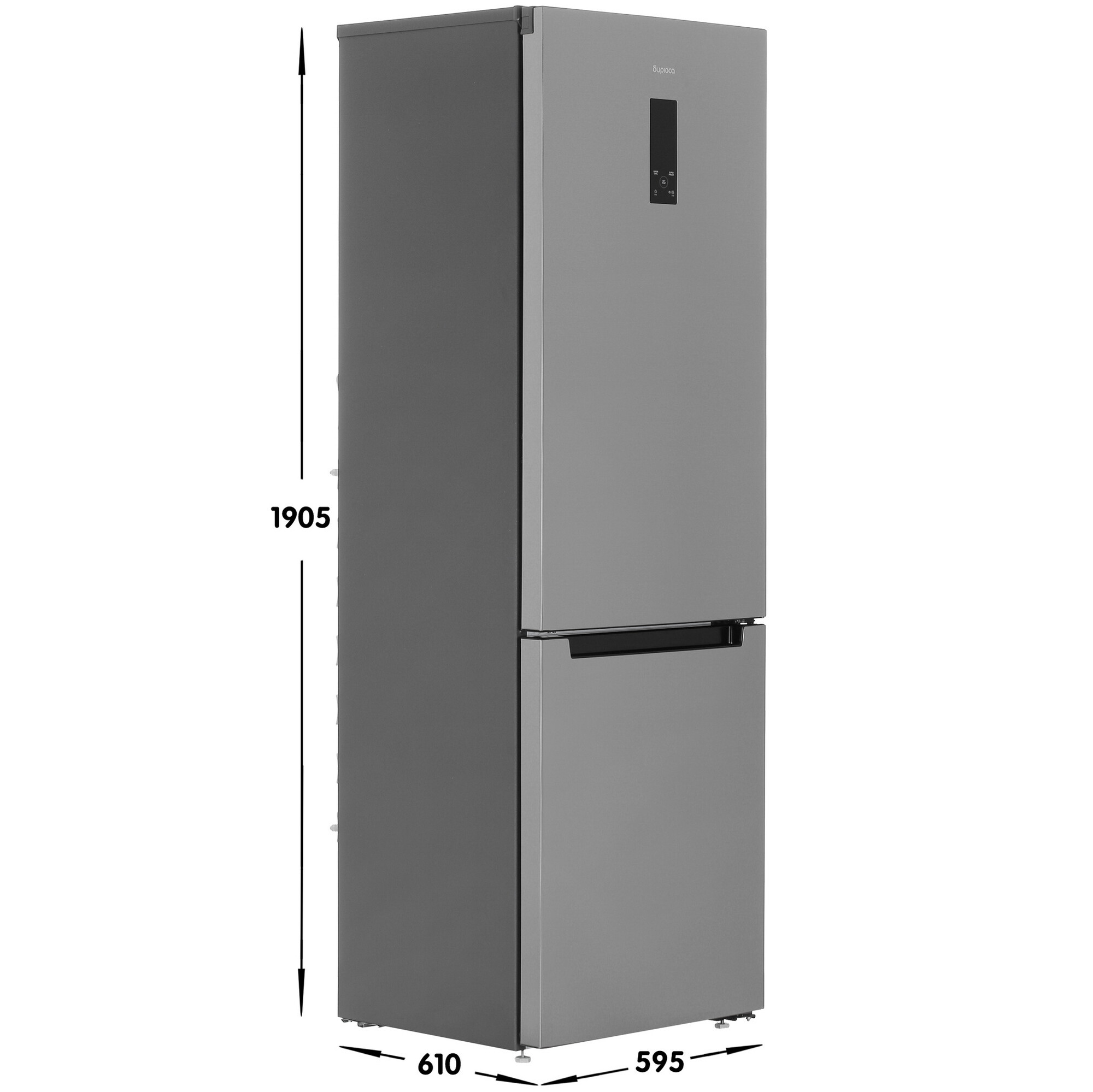 9071545 Холодильник с морозильником   Бирюса I960NF серебристый STDN-0097176 - Вид №6