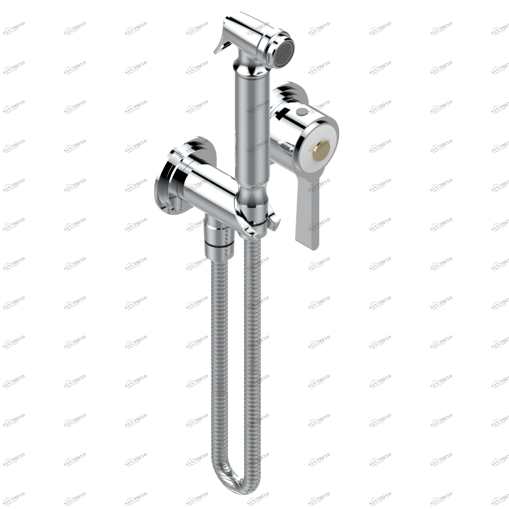 G2P-5840/MBG Комплект для душа, включающий смеситель, армированный шланг 1 м 25 см, ручной душ с курковым распылителем, выход из стены и предохранительный запорный клапан Thg-paris Froufrou с рукоятками Хром G2P 5840/MBG A02 CAT.A
