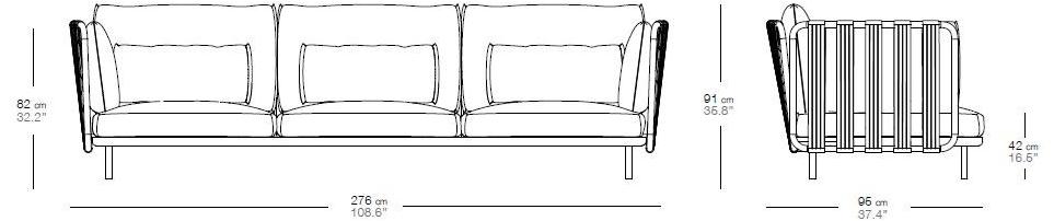 Bivaq 3-х местный садовый диван Teja sun-id-1514661 - Вид №4