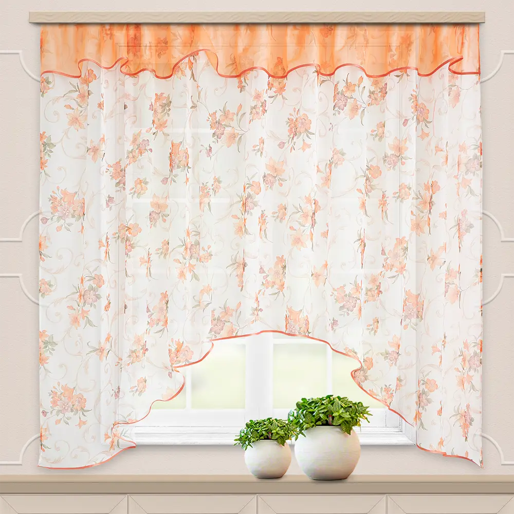 Комплект штор на ленте для кухни Кантри 285x160 см цвет мультиколор WITERRA STLM-2203612