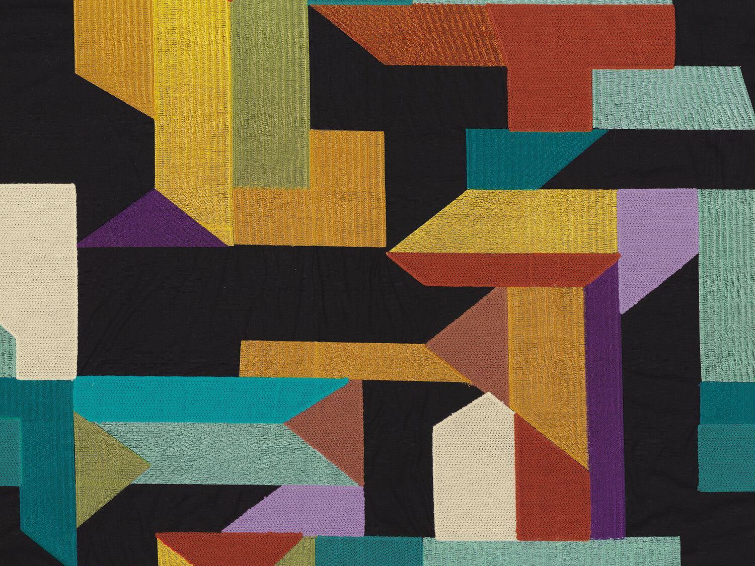 Многоцветная хлопковая вышитая ткань Casamance Polychromie ARCH-00012949