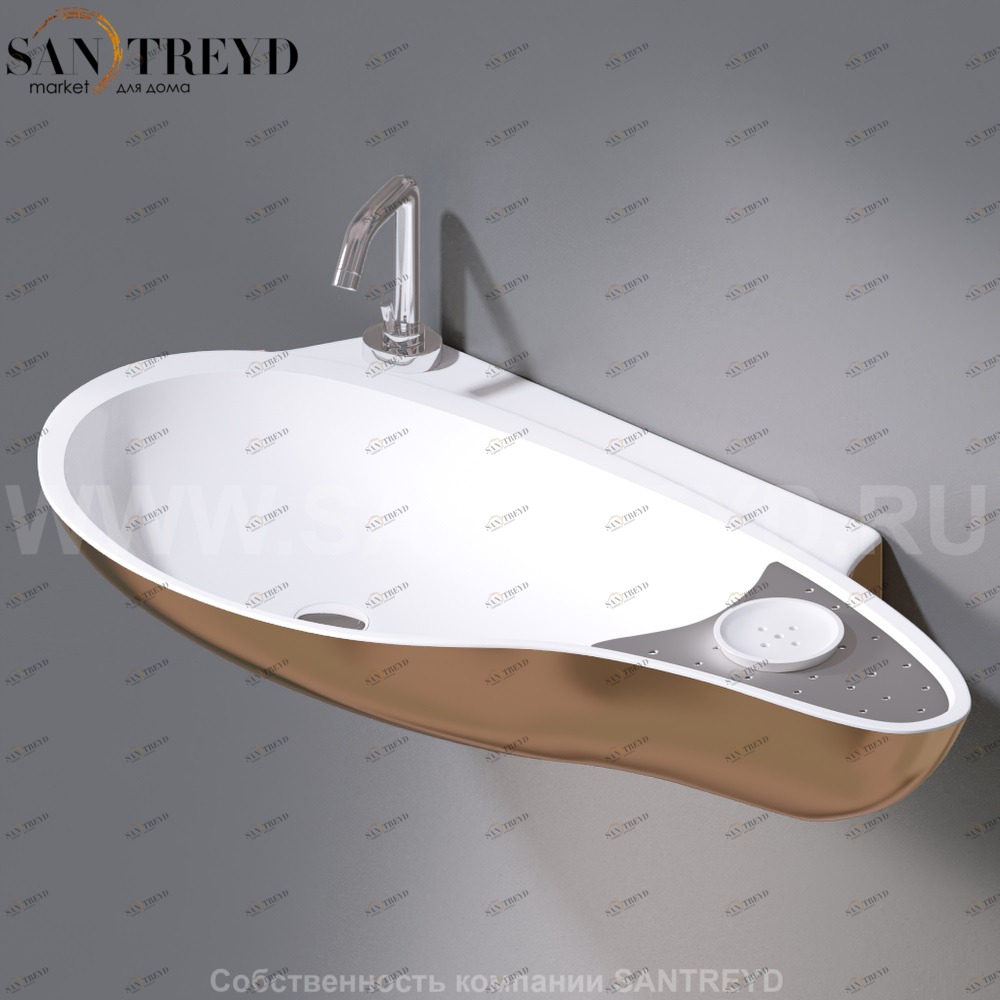 L235T0R1V4..255 Подвесная раковина настенная овальная A. e T. Italia SPOT белая AeT ITALIA ACCENT L235T0R1V4.255