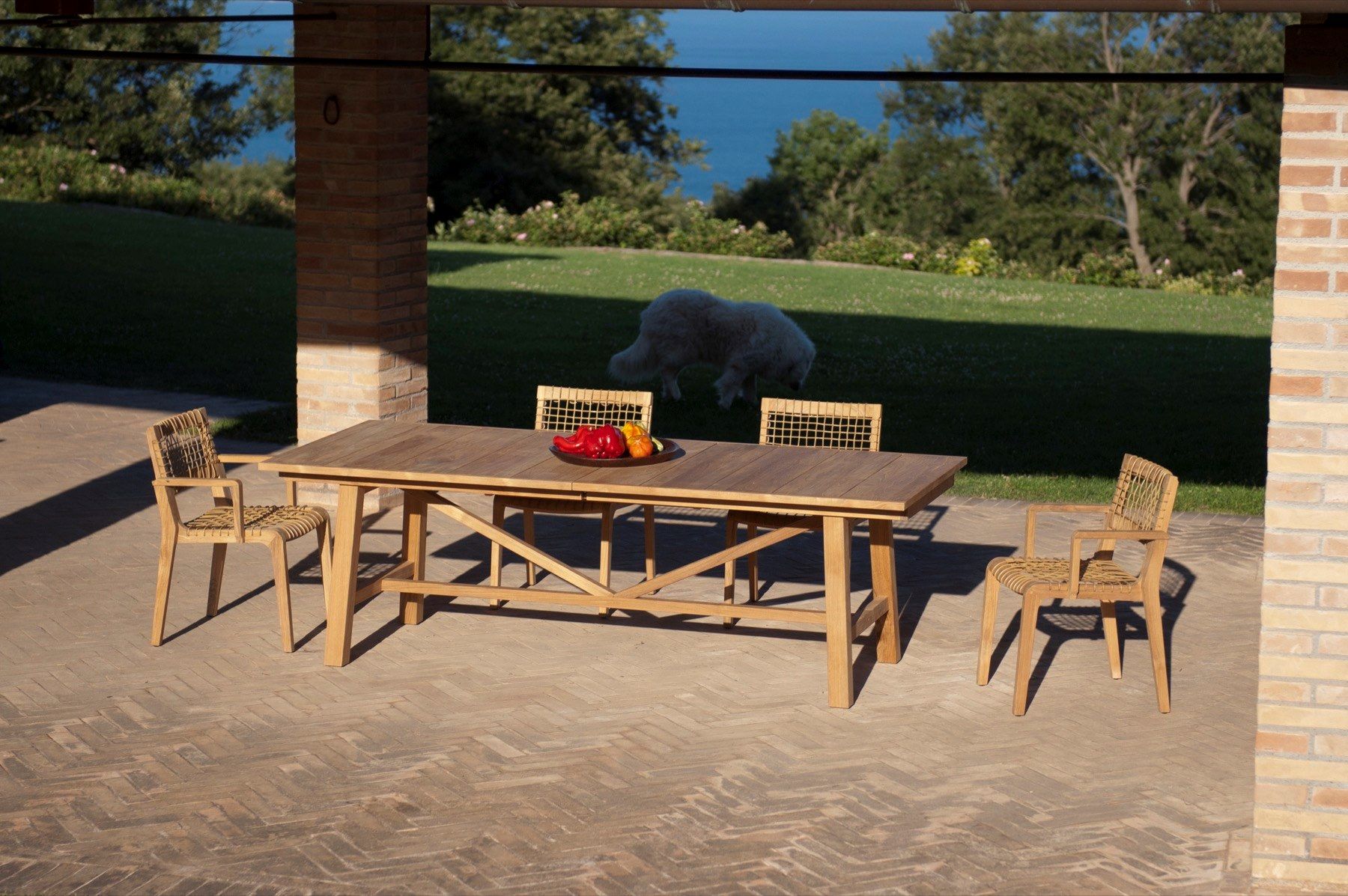 Выдвижной прямоугольный стол из тикового дерева Unopiù Синтез ARCH-00138997 - Вид №2