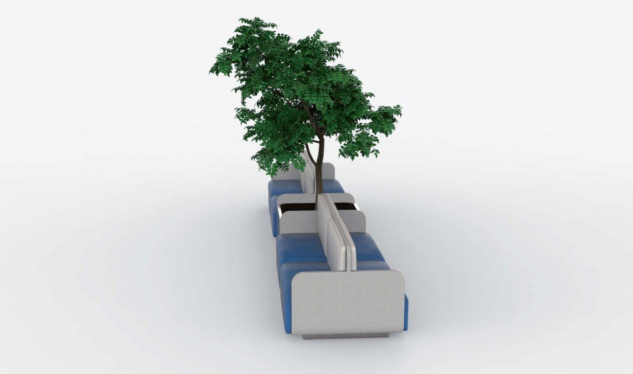 Тканевая скамья со спинкой Viscio Urban Design Air ARCH-00053209 - Вид №2