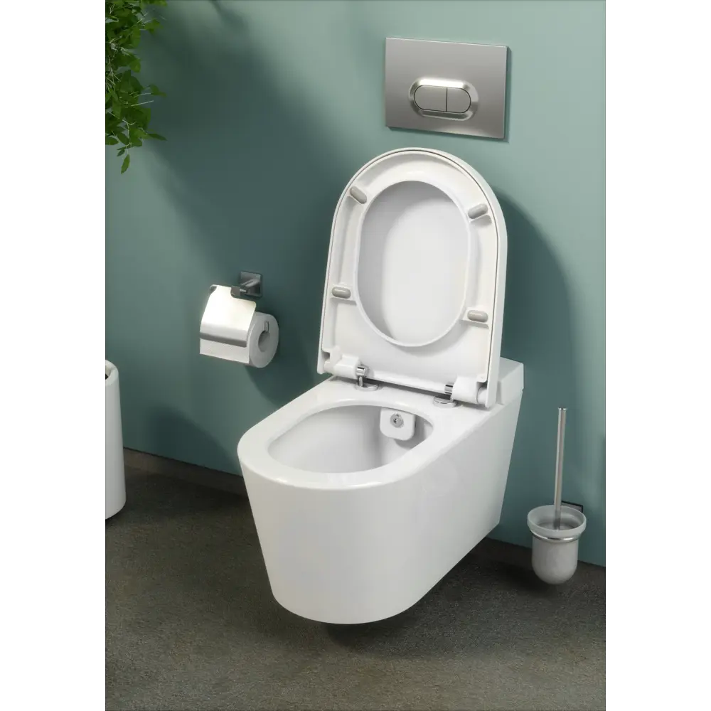 Унитаз подвесной безободковый VitrA Nest с биде горизонтальный выпуск STLM-2075198 - Вид №12