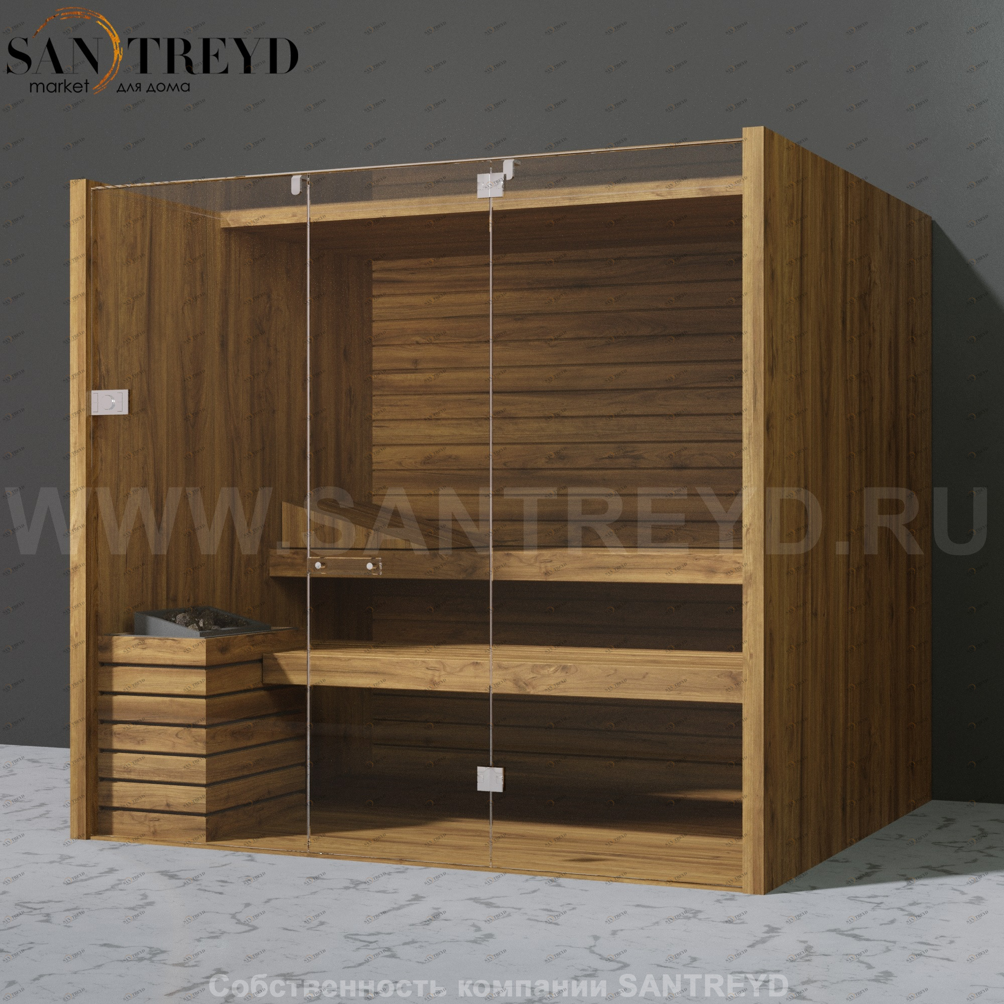 Effegibi SKY 105 SA55210018 Сауна. Мощность: 10,5 кВт макс. Размеры: длина 230 см, ширина 200 см. Отделка: осина термообработанная.