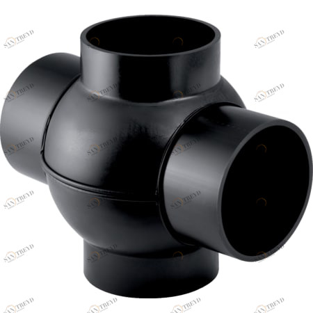 GEBERIT 365.275.16.1 Крестовина шаровая Geberit PE 88,5°, соединения 180° смещенные 