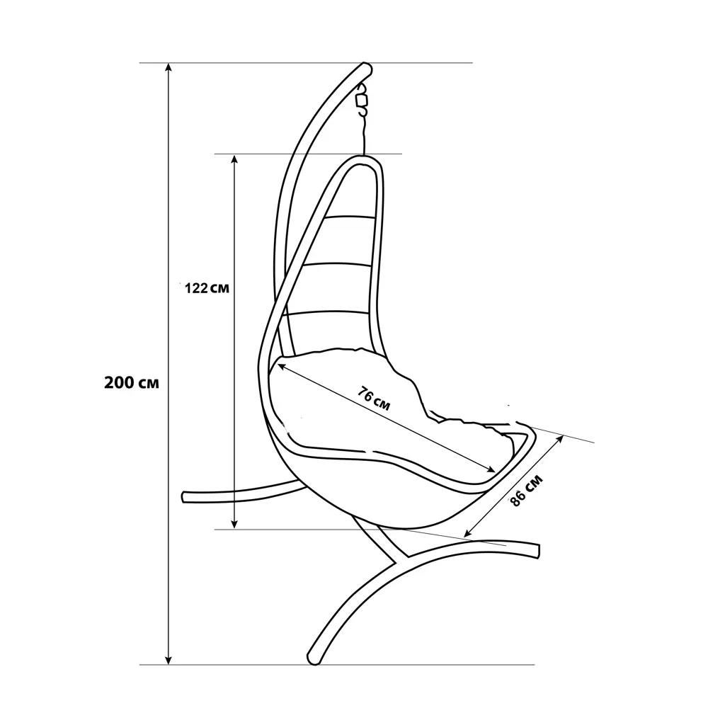 Кресло подвесное Марэ с опорой Santreyd STLM-2078692 - Вид №7