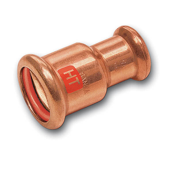 1122402215 SANHA 12240 пресс-фитинг солн.,медь, муфта редукцион. ВПр-ВПр 22x15 мм  - Вид №1