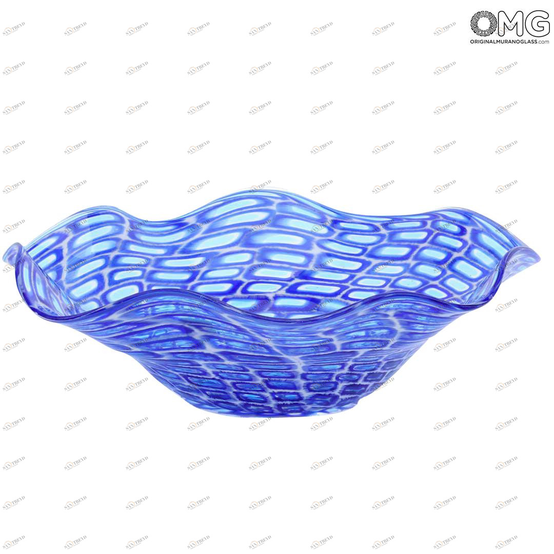 1994 ORIGINALMURANOGLASS Синяя Ваза Миллефиори - муранское стекло OMG 40 см 