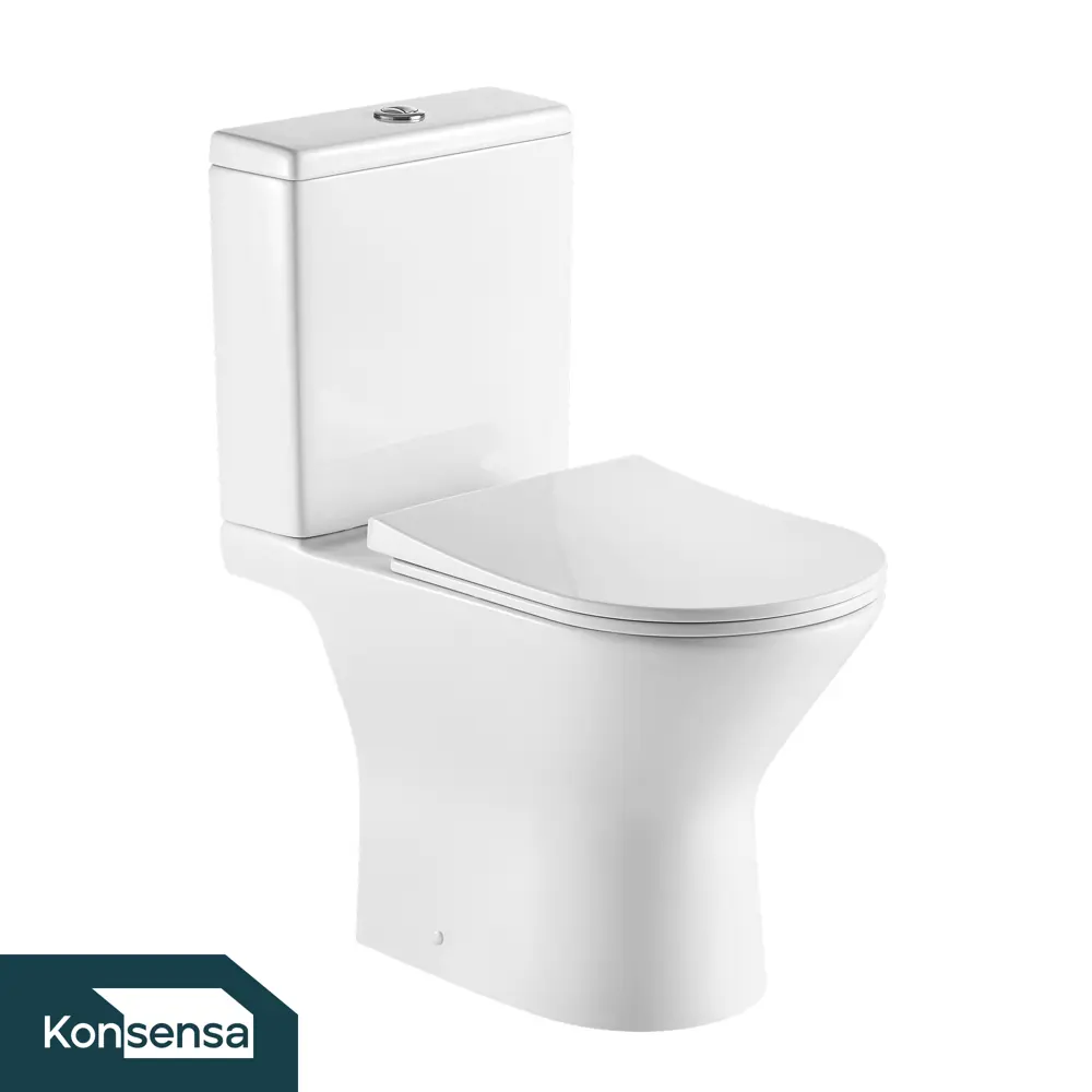 Унитаз-компакт KONSENSA Нарни AB 122B3 безободковый сиденье с микролифтом двойной смыв цвет STLM-2155745 - Вид №1