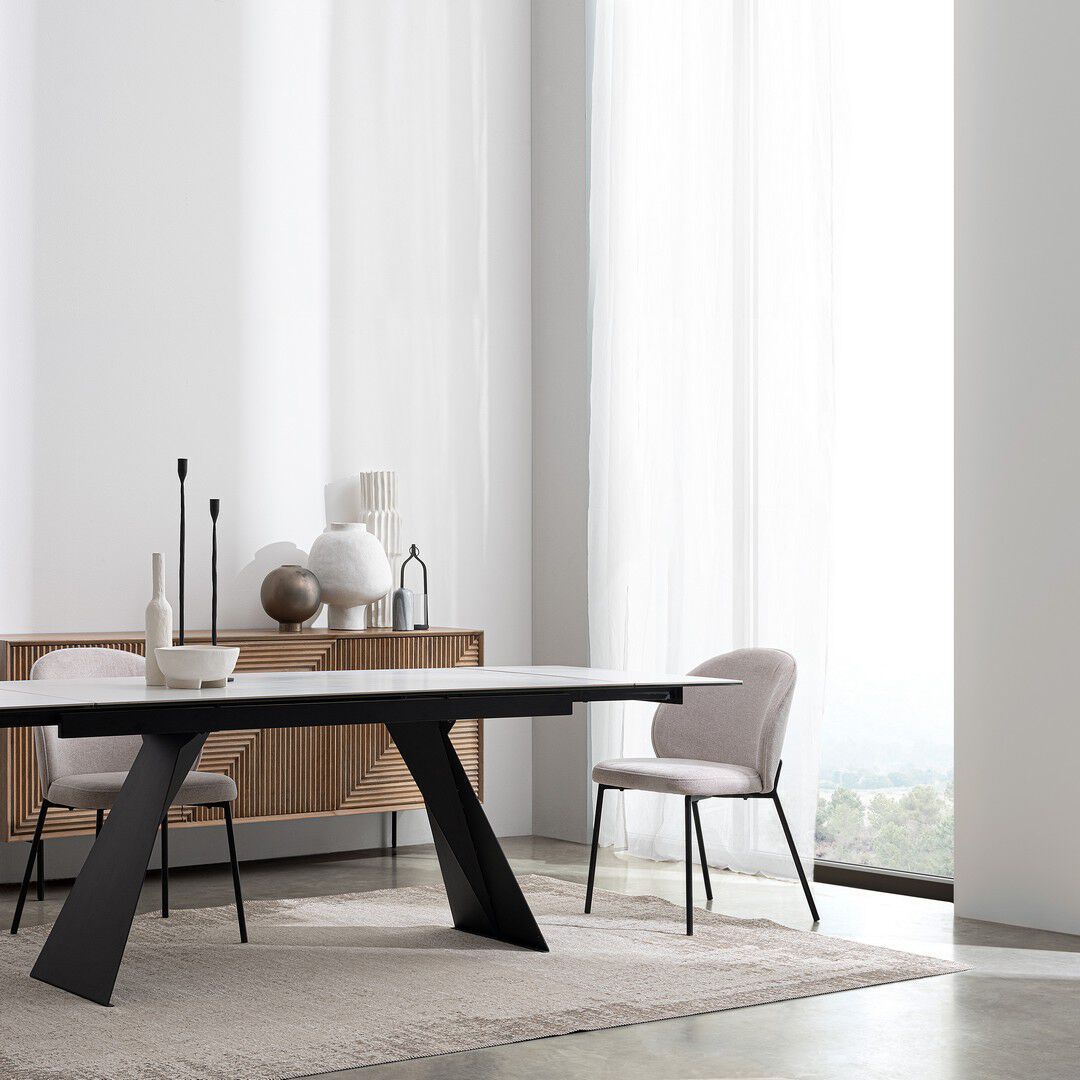 Керамический и стальной выдвижной стол BIZZOTTO BLAZAR ARCH-00112050 - Вид №5